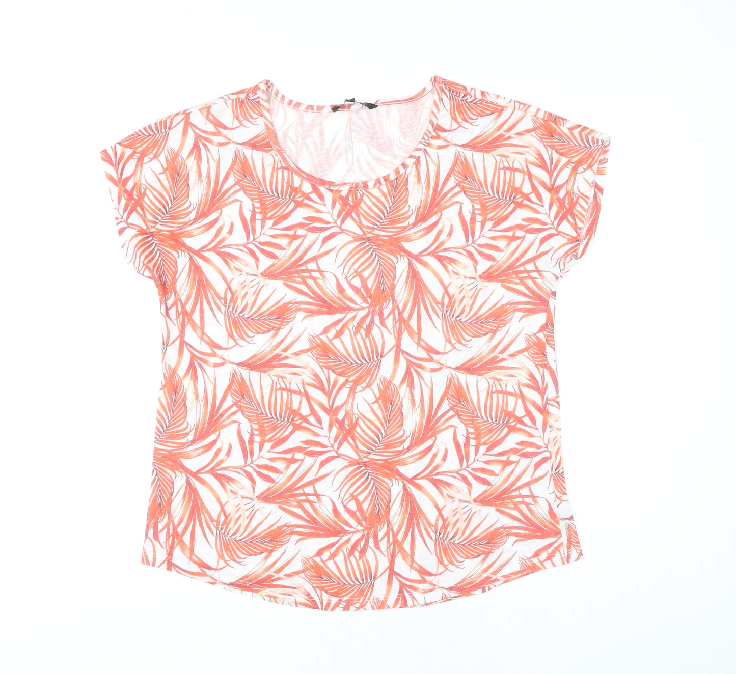 Peacocks Women's Red Floral T-Shirt Size 14 Summer