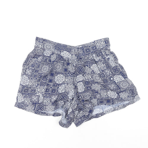 Peacocks Women's Blue Geometric Shorts Size 8