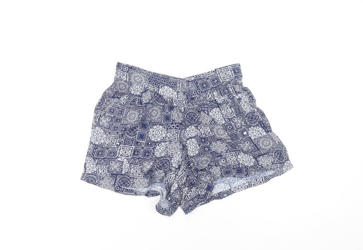 Peacocks Women's Blue Geometric Shorts Size 8