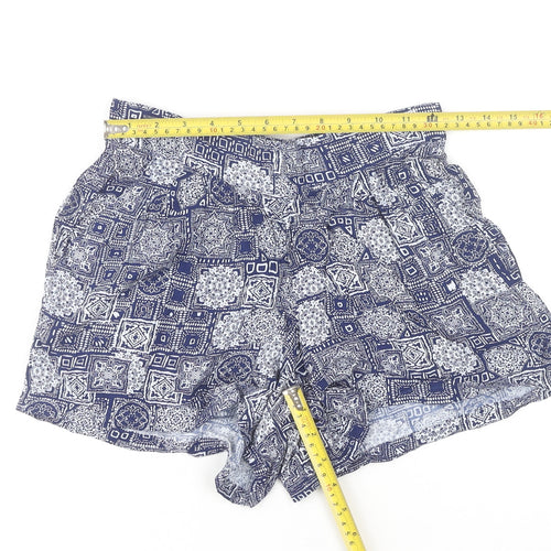 Peacocks Women's Blue Geometric Shorts Size 8