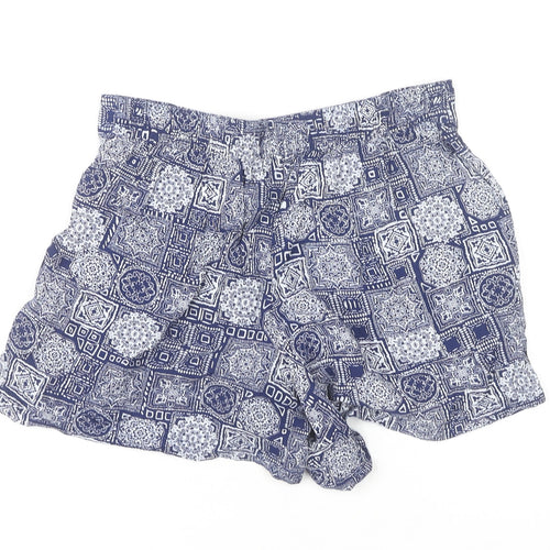 Peacocks Women's Blue Geometric Shorts Size 8