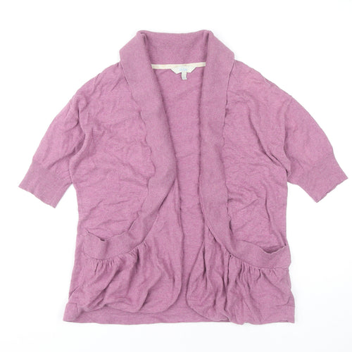 Fat Face Women's Pink Open Front Cardigan Size 12 Cotton