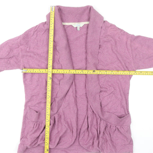 Fat Face Women's Pink Open Front Cardigan Size 12 Cotton