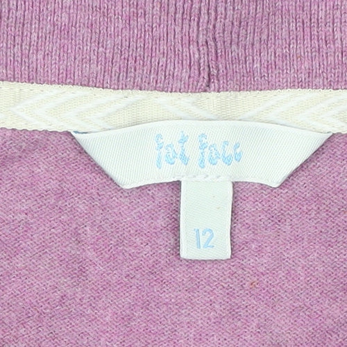 Fat Face Women's Pink Open Front Cardigan Size 12 Cotton