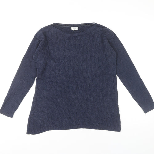 Fat Face Women's Blue Cotton Pullover Jumper, Size 8