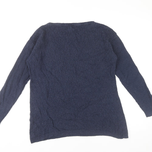 Fat Face Women's Blue Cotton Pullover Jumper, Size 8