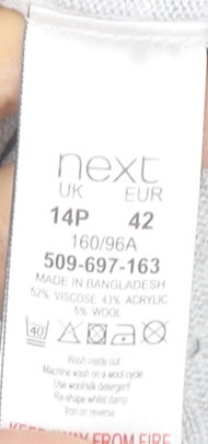 Next Women’s Grey Knit Jumper Size 14 Crew Neck