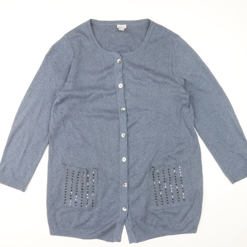 Mona Women's Blue Cardigan Size 18