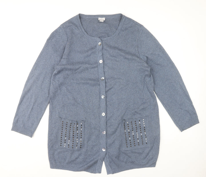 Mona Women's Blue Cardigan Size 18