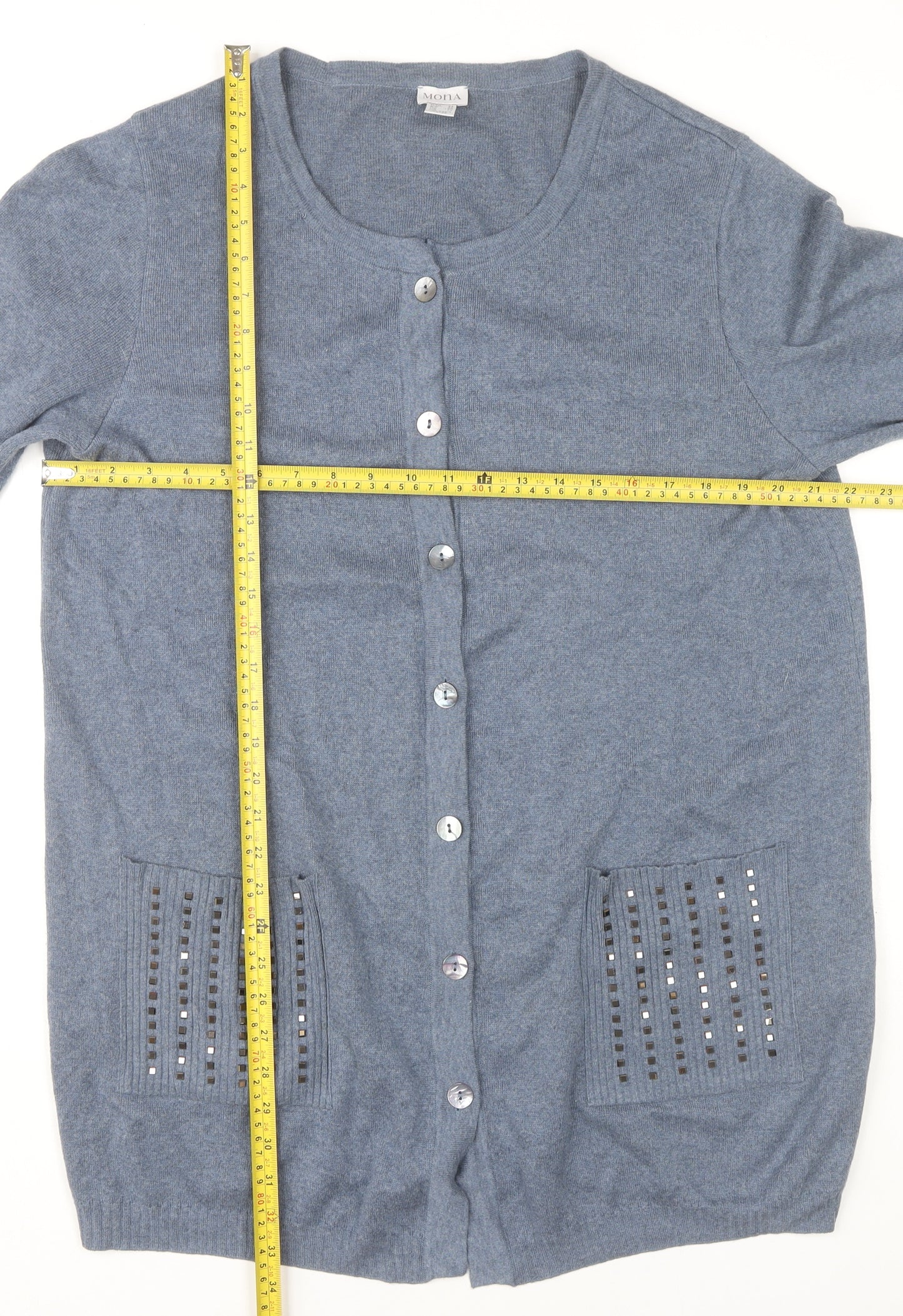 Mona Women's Blue Cardigan Size 18