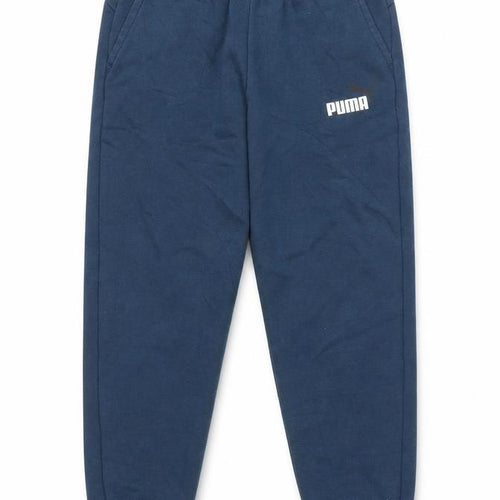 Puma Boys Blue Elastic Waist Joggers, 13-14 Years, Cotton