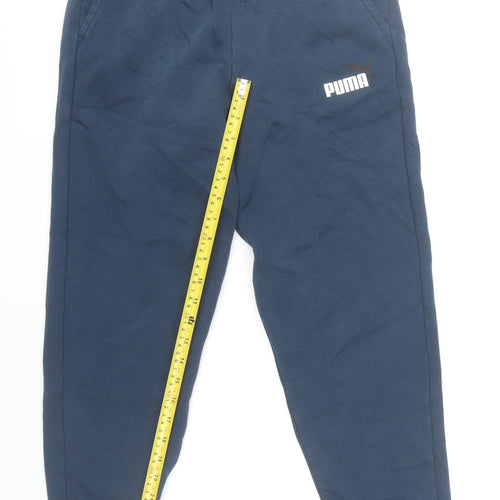 Puma Boys Blue Elastic Waist Joggers, 13-14 Years, Cotton
