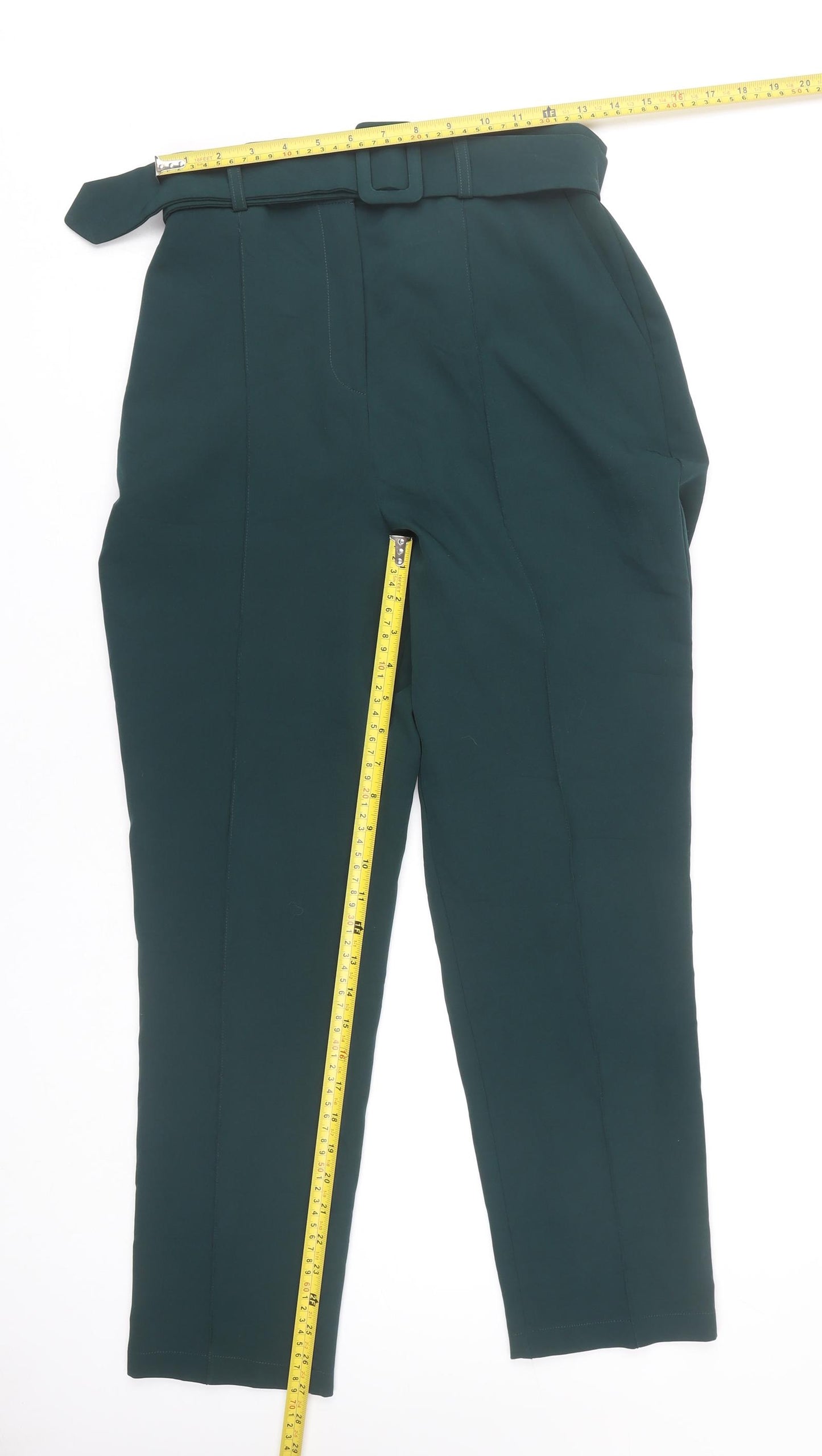 ASOS Women's Green Belted Trousers Size 10