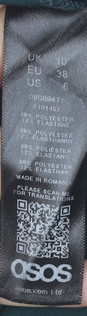 ASOS Women's Green Belted Trousers Size 10