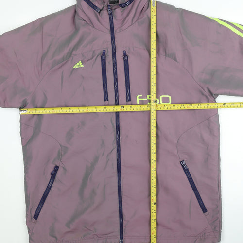 Adidas Unisex Adults Purple Hooded Jacket - L