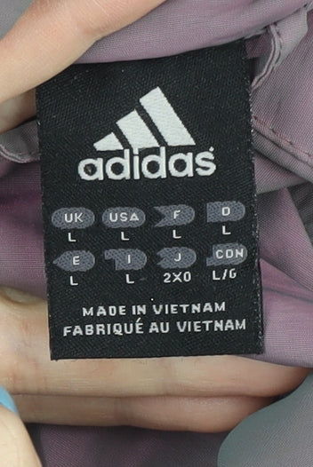 Adidas Unisex Adults Purple Hooded Jacket - L