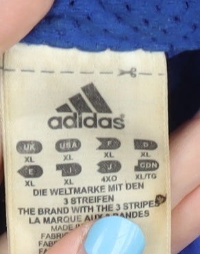Adidas Men's Blue XL Track Jacket Full Zip
