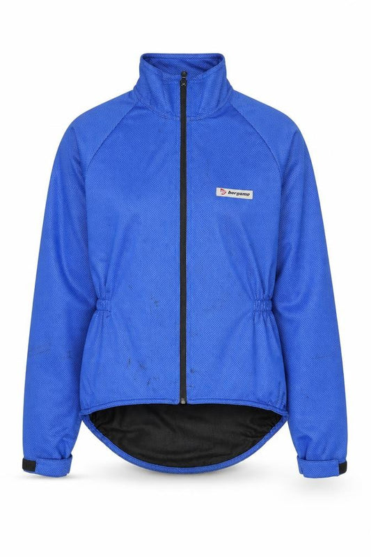 Front view of Bergamo Blue unisex windbreaker jacket s