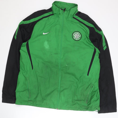 Nike Men's Green Track Jacket, XL, Hooded Full Zip
