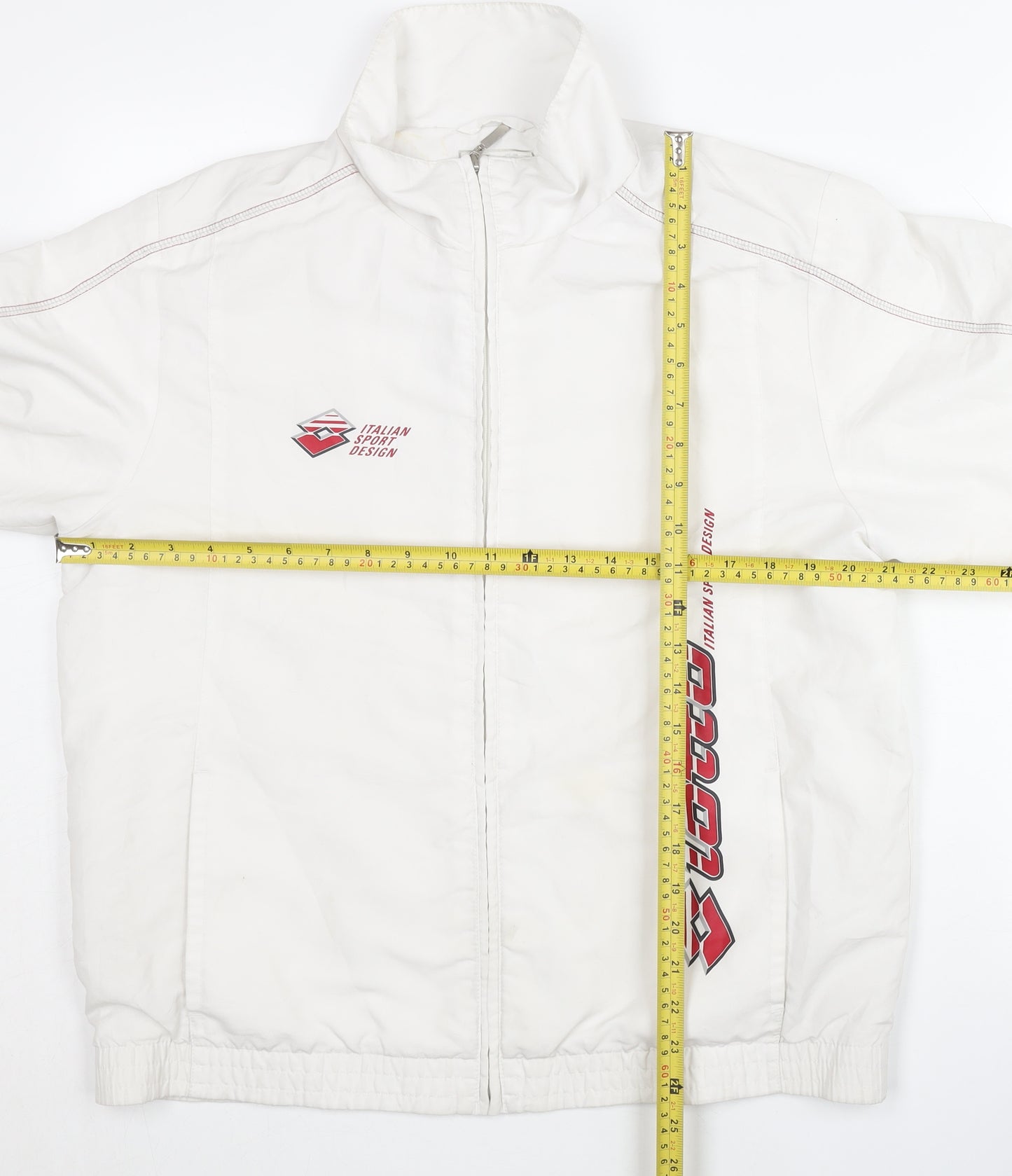 Lotto Men's White Basic Jacket M Full Zip Sportswear