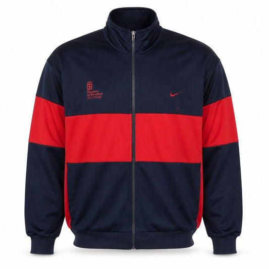 Front view of Nike Men's Blue Track Jacket, size M, - All Seasons Activewear