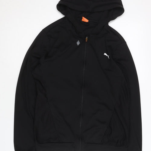 Puma Women's Black Full Zip Hoodie, Size 10, Lightweight