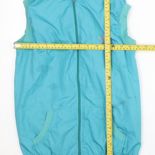 Adidas Women's Hooded Blue Basic Jacket Size 14