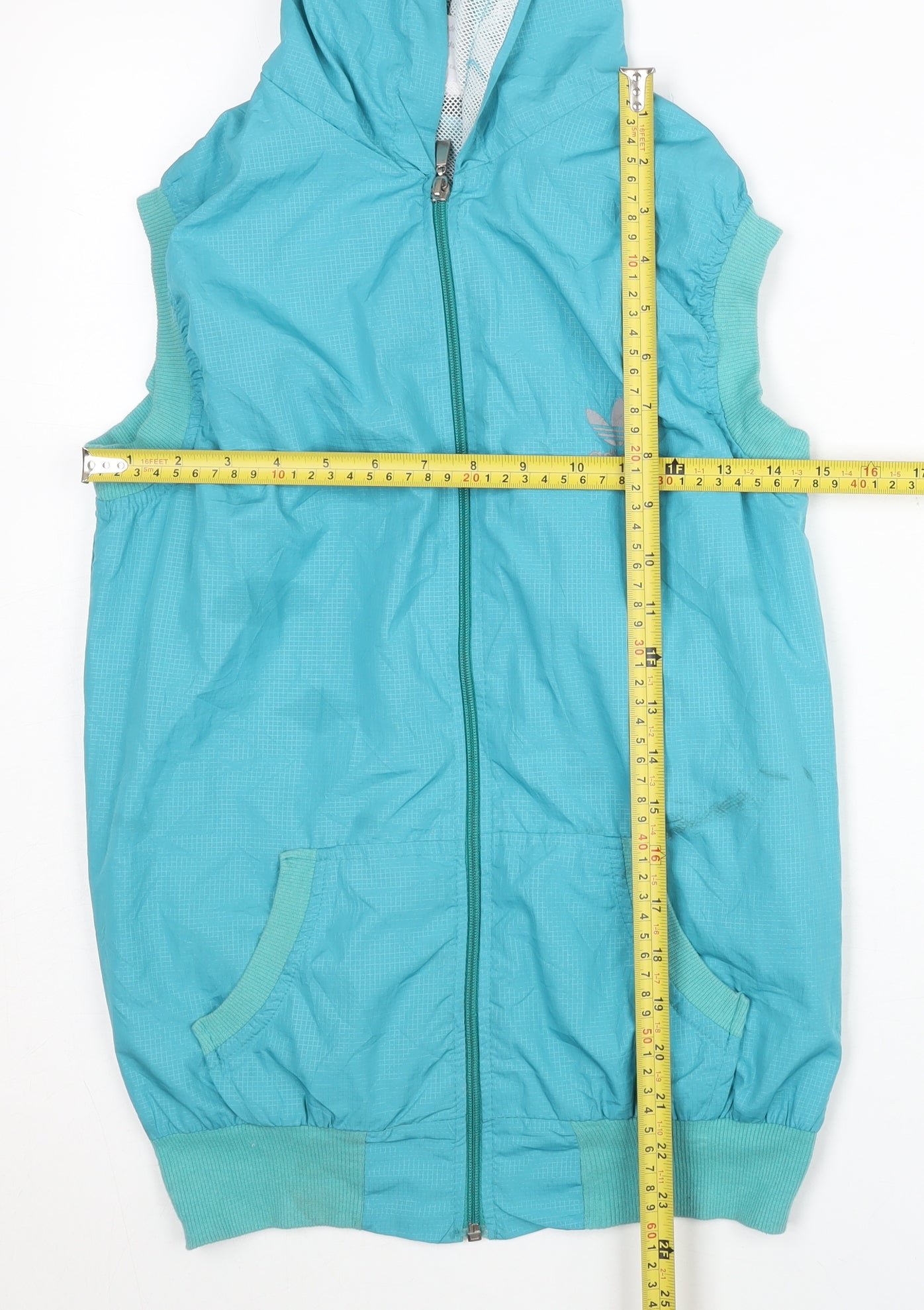 Adidas Women's Hooded Blue Basic Jacket Size 14