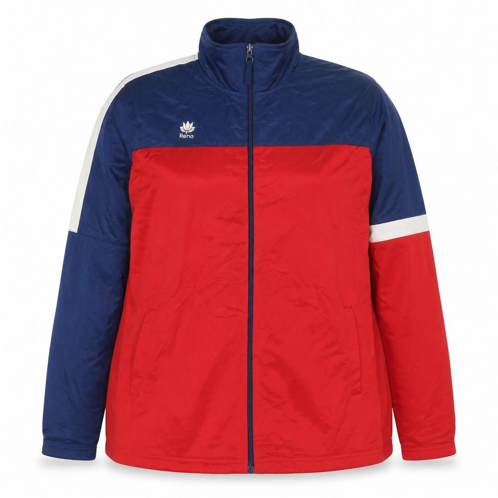 Front view of Reno Women's Red Blue Track Jacket, size 18