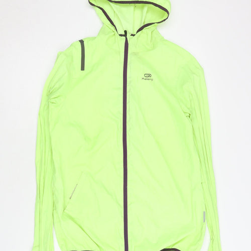 Decathlon Unisex Green Windbreaker Size 10 Hooded