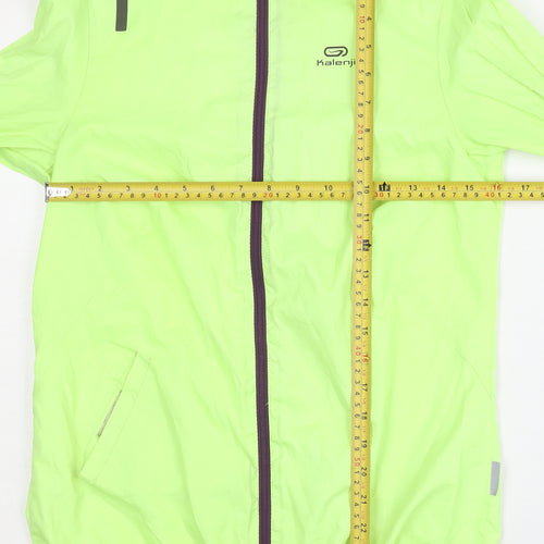 Decathlon Unisex Green Windbreaker Size 10 Hooded