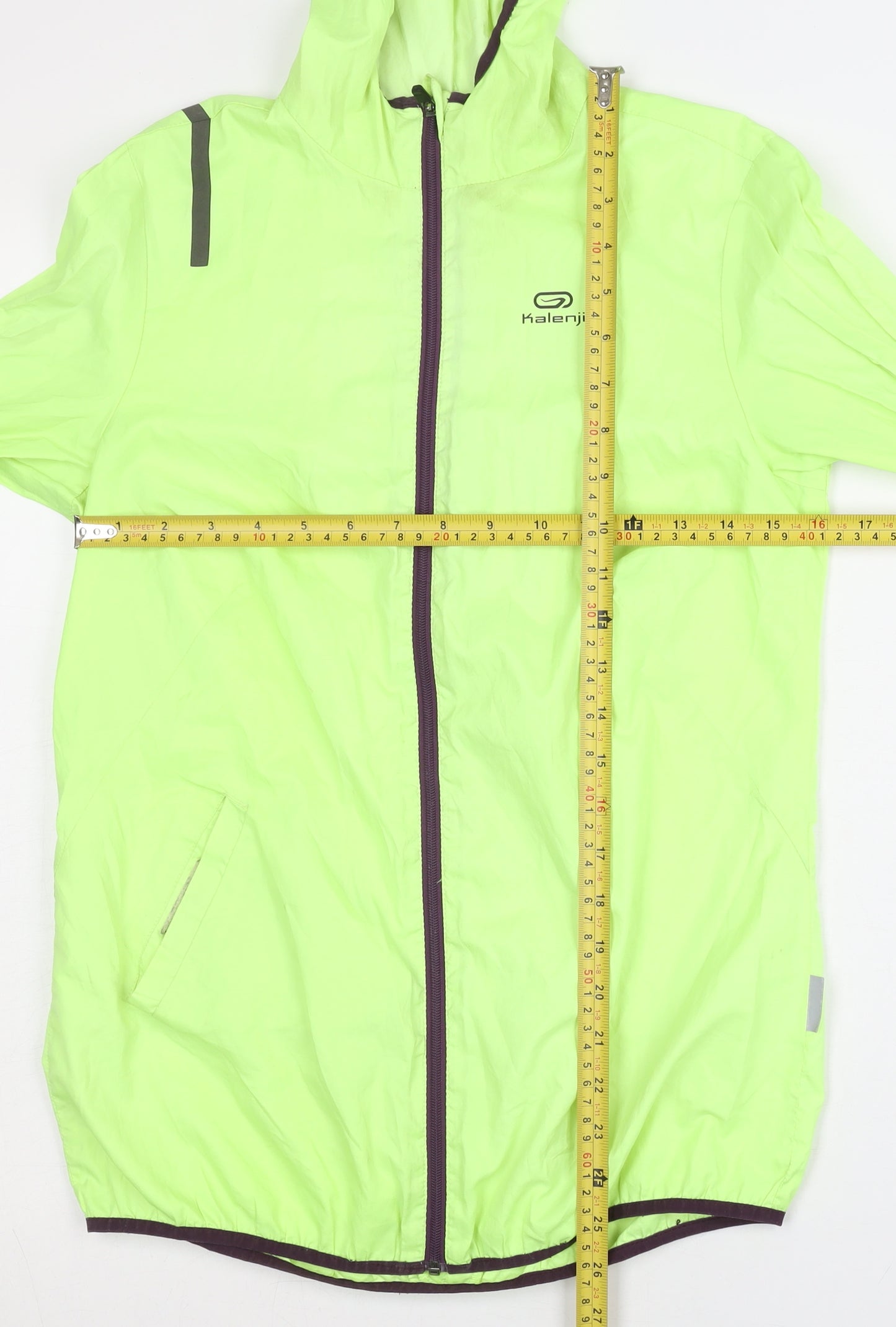 Decathlon Unisex Green Windbreaker Size 10 Hooded