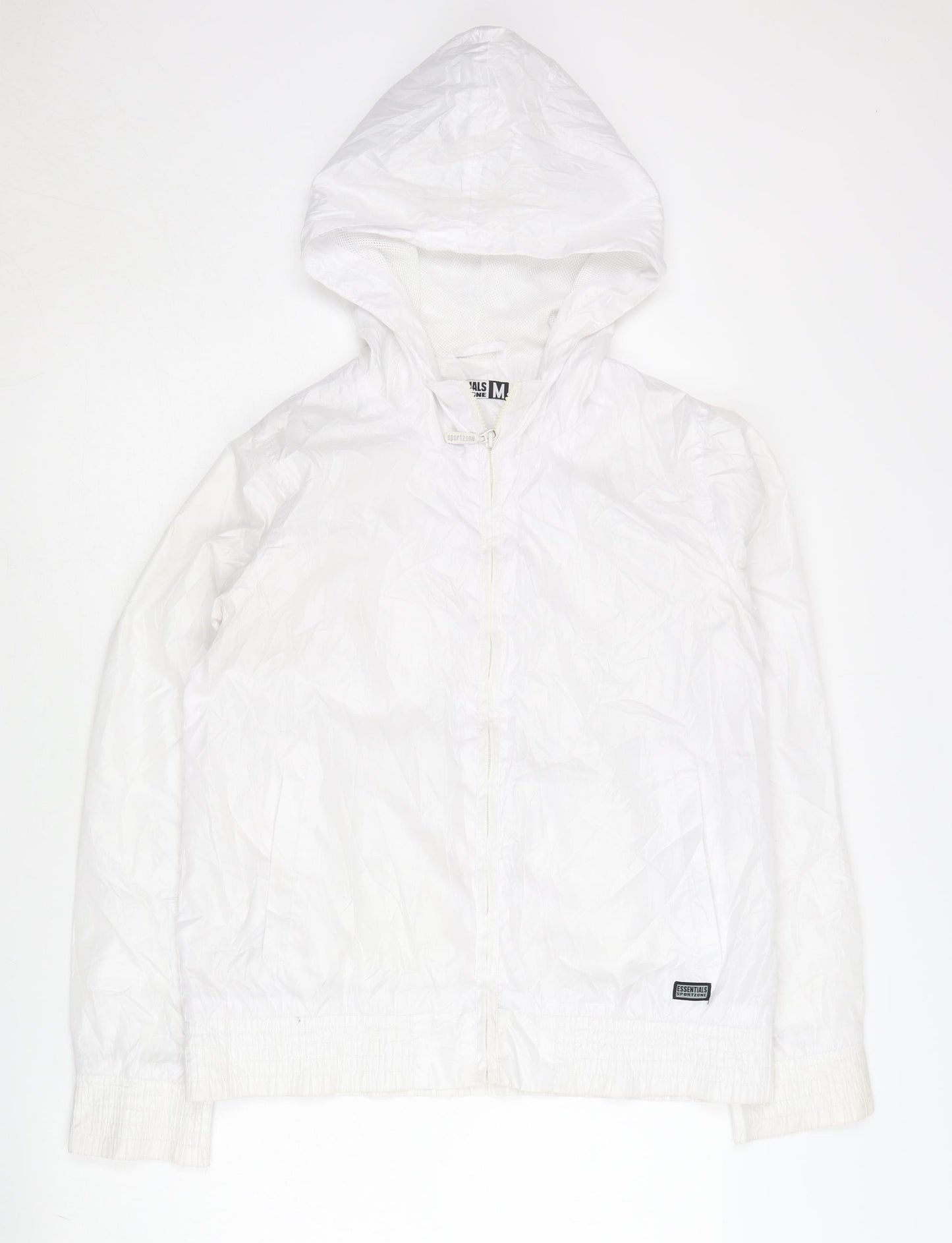 Essentials Sportzone Women's White Windbreaker M Hooded