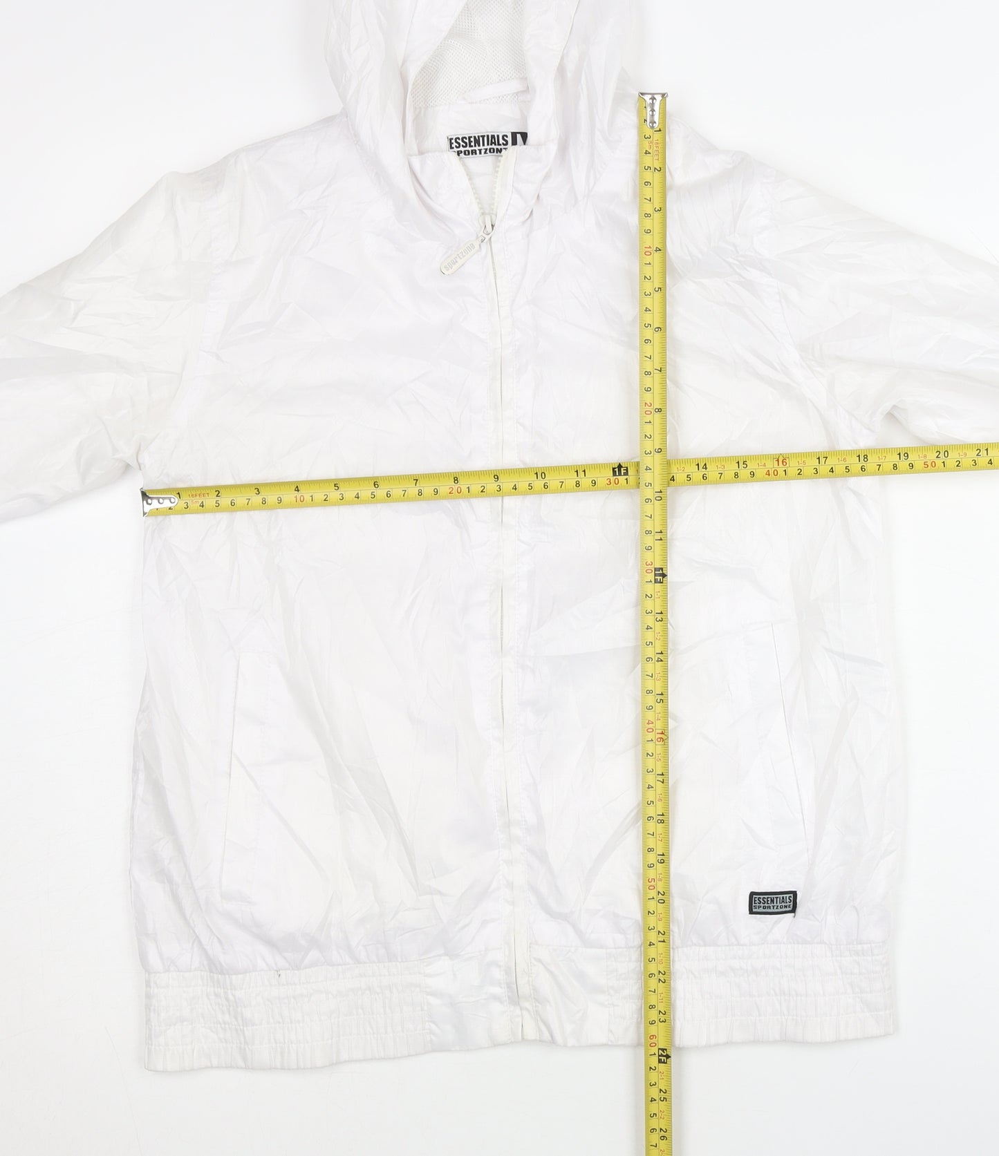 Essentials Sportzone Women's White Windbreaker M Hooded