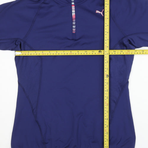 Puma Women's Blue Track Jacket, Size 10, Slim Fit