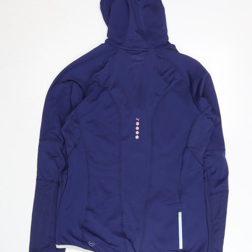 Puma Women's Blue Track Jacket, Size 10, Slim Fit