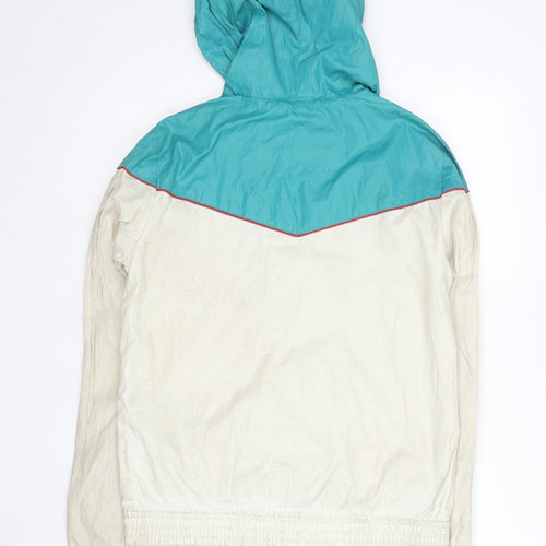 Pull&Bear Teens Blue Beige Hooded Windbreaker Size 12