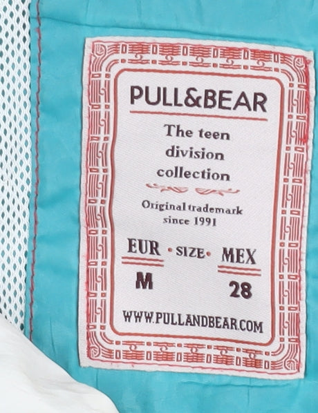 Pull&Bear Teens Blue Beige Hooded Windbreaker Size 12