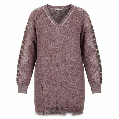 Intropia Women’s Red Wool Alpaca Beaded Tunic Jumper XS