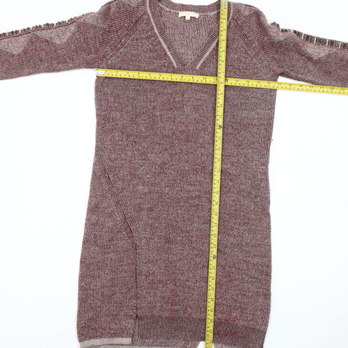 Intropia Women’s Red Wool Alpaca Beaded Tunic Jumper XS