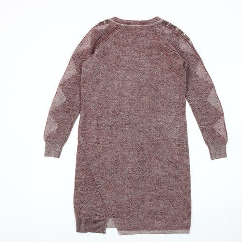 Intropia Women’s Red Wool Alpaca Beaded Tunic Jumper XS