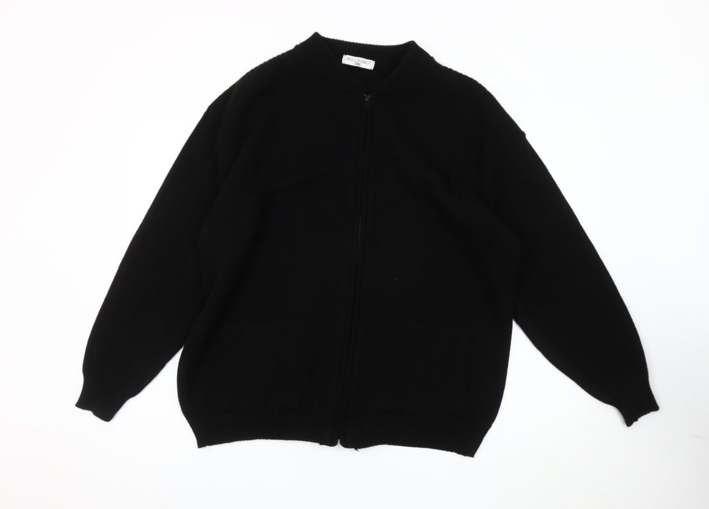 Bellisimo Men’s Black 2XL Knit Full Zip Casual Jacket