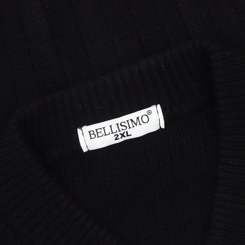 Bellisimo Men’s Black 2XL Knit Full Zip Casual Jacket