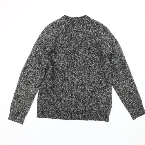 H&M L.O.G.G. Men’s Grey Chunky-Knit Crew Neck Jumper Size S