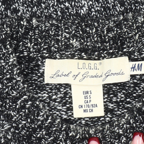 H&M L.O.G.G. Men’s Grey Chunky-Knit Crew Neck Jumper Size S