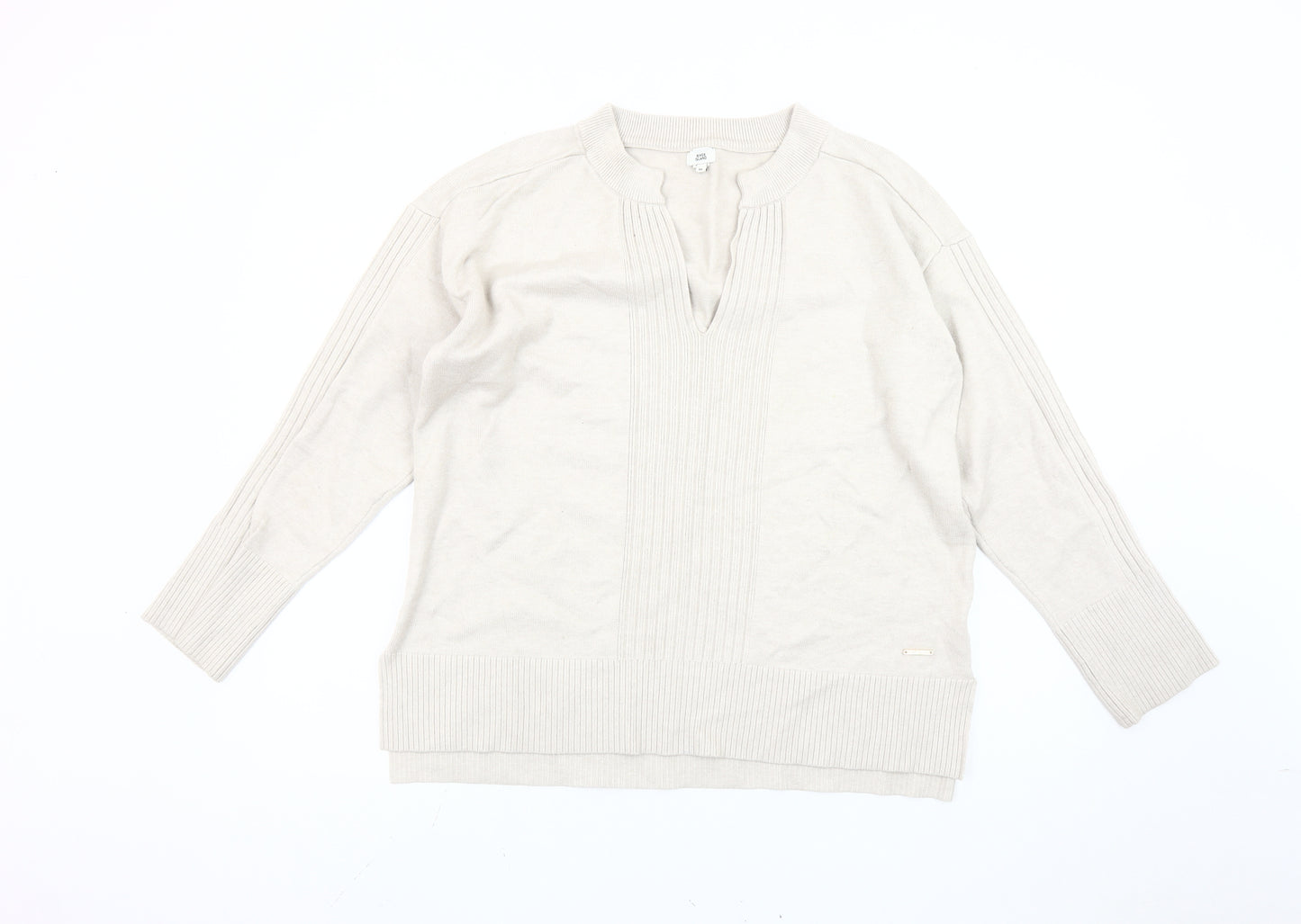 River Island Women’s Beige V-Neck Pullover Jumper Size M