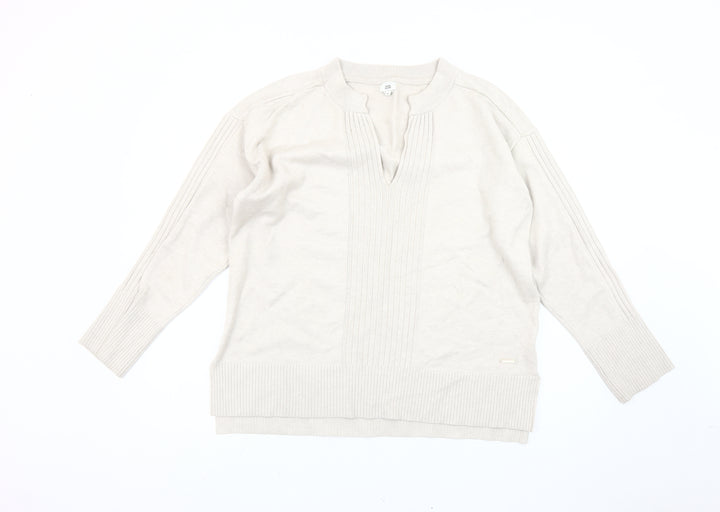 River Island Women’s Beige V-Neck Pullover Jumper Size M
