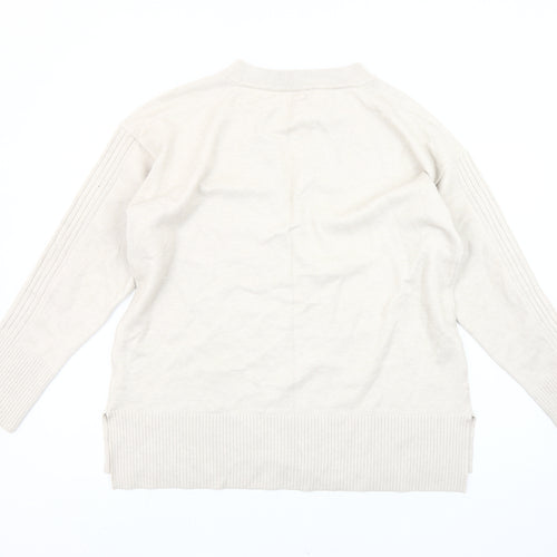 River Island Women’s Beige V-Neck Pullover Jumper Size M
