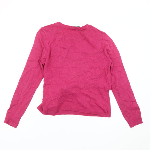 Mint Velvet Women’s Pink Wrap Jumper Size 8 Crew Neck Long Sleeve