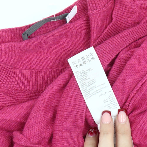 Mint Velvet Women’s Pink Wrap Jumper Size 8 Crew Neck Long Sleeve